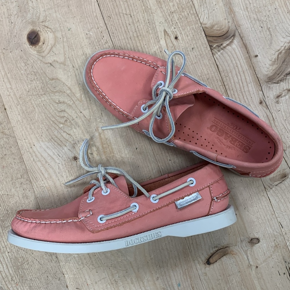 Sebago Docksides Boat Shoe Ladies Size 8.5 M Coral Anniversary Edition